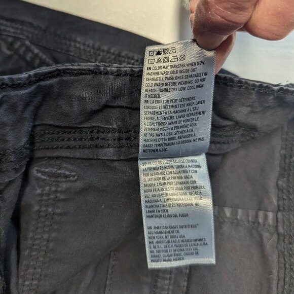 American Eagle Smokey Dark Blue Blue Size 00 Cargo Jogger Pants - Picture 7 of 15